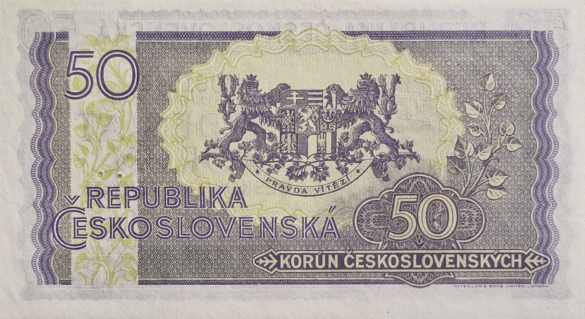 50 kčs 1945 MD perf.