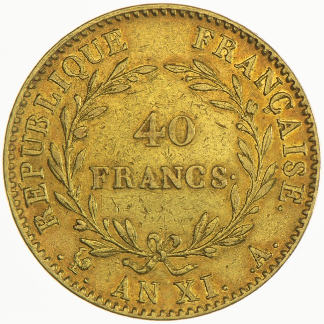 40 Francs AN XI Napoleon I.